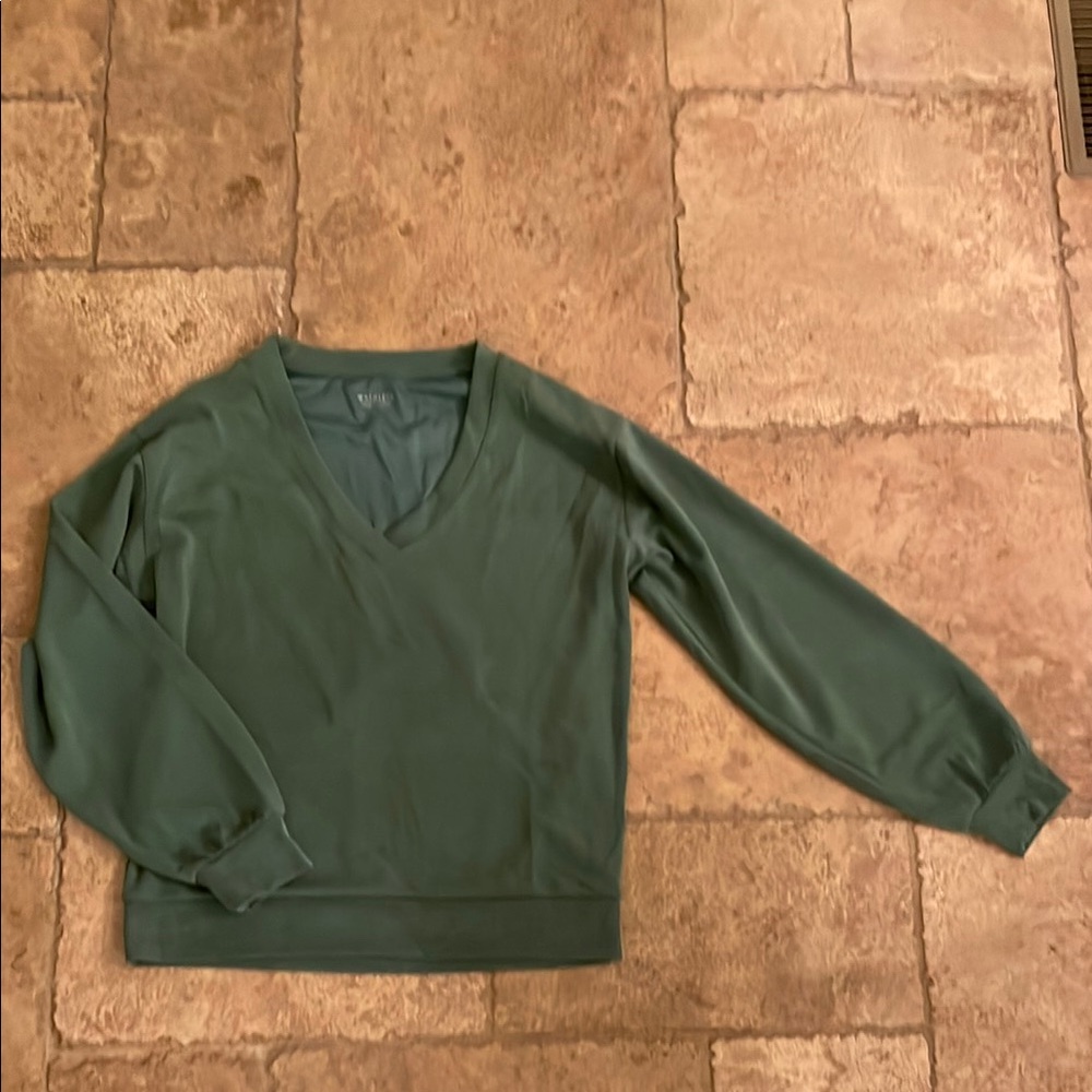 Soft, v neck sweatshirt, peached fabric feel